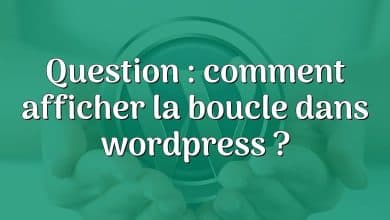 Question : comment afficher la boucle dans wordpress ?